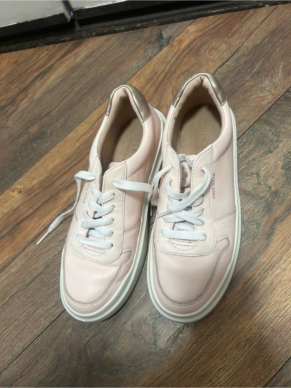 Cole Haan GrandPro Rally Court Pink Leather Laced Up Sneakers Shoes Womens Sz 7